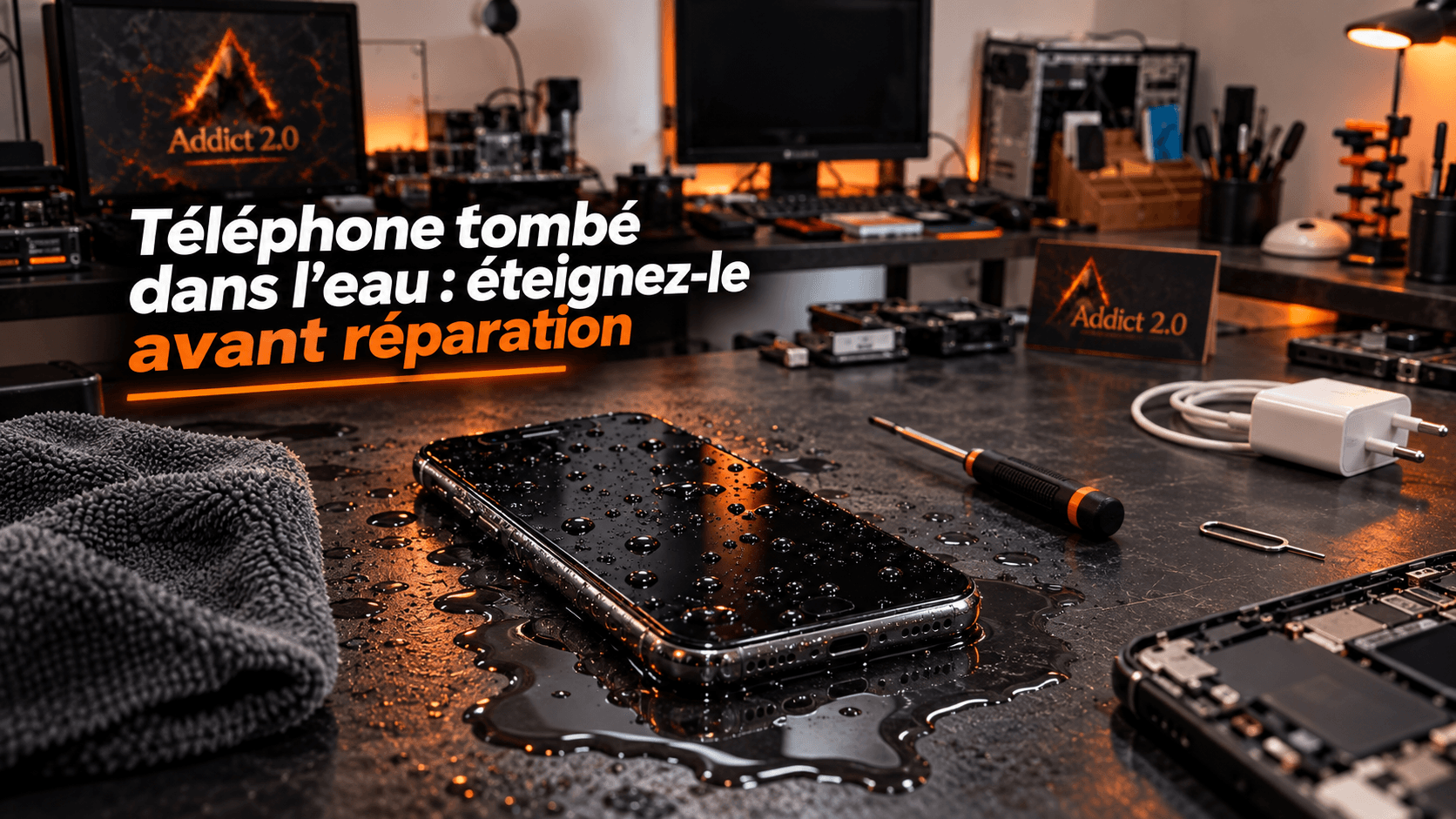 Un téléphone tombé dans l’eau : l’éteindre avant de chercher une réparation