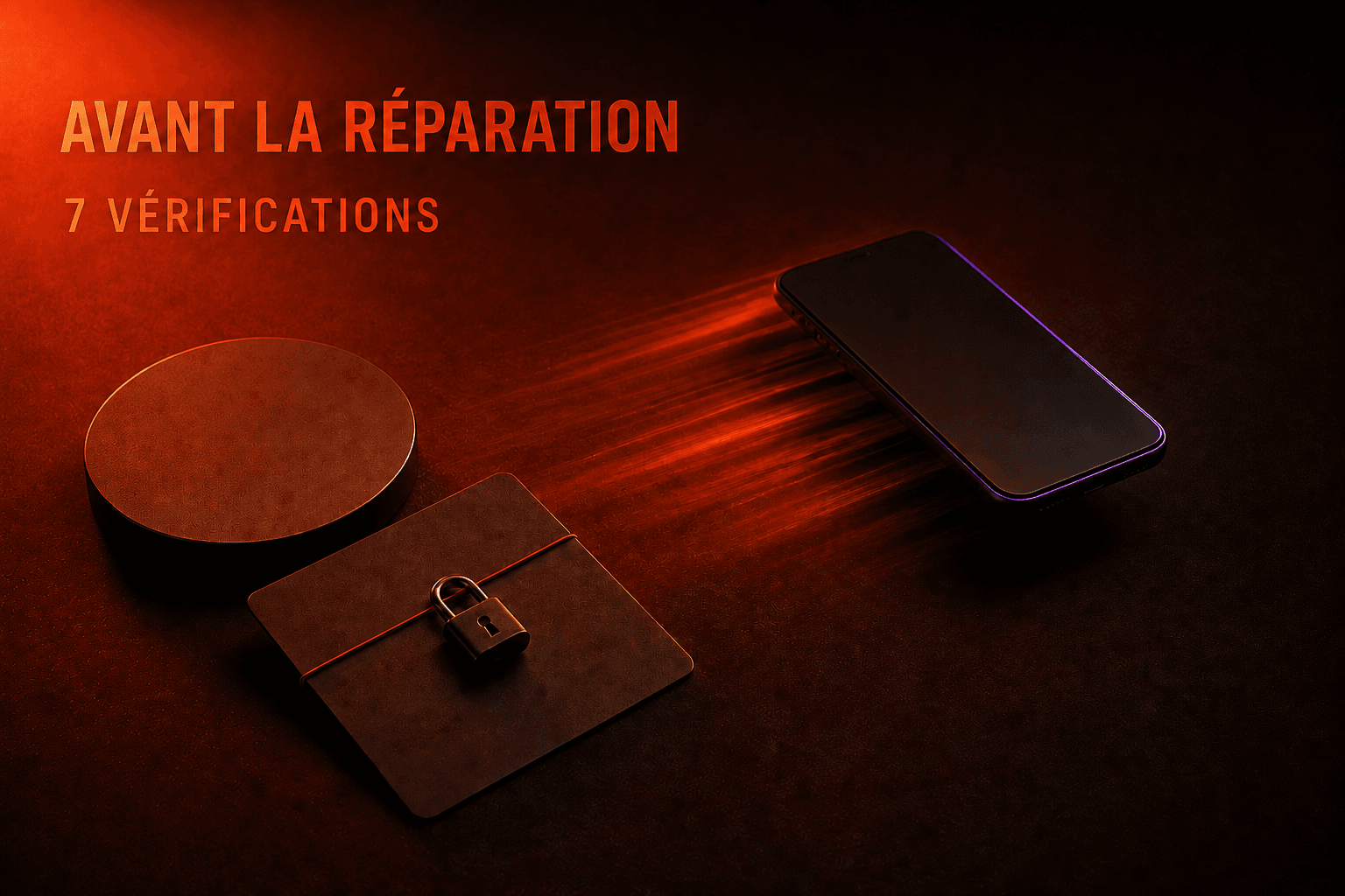 Illustration d’un smartphone préparé avant réparation avec sauvegarde et données protégées